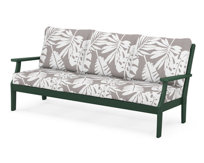 POLYWOOD® Braxton Deep Seating Sofa in Green / Leaf Grey Mist