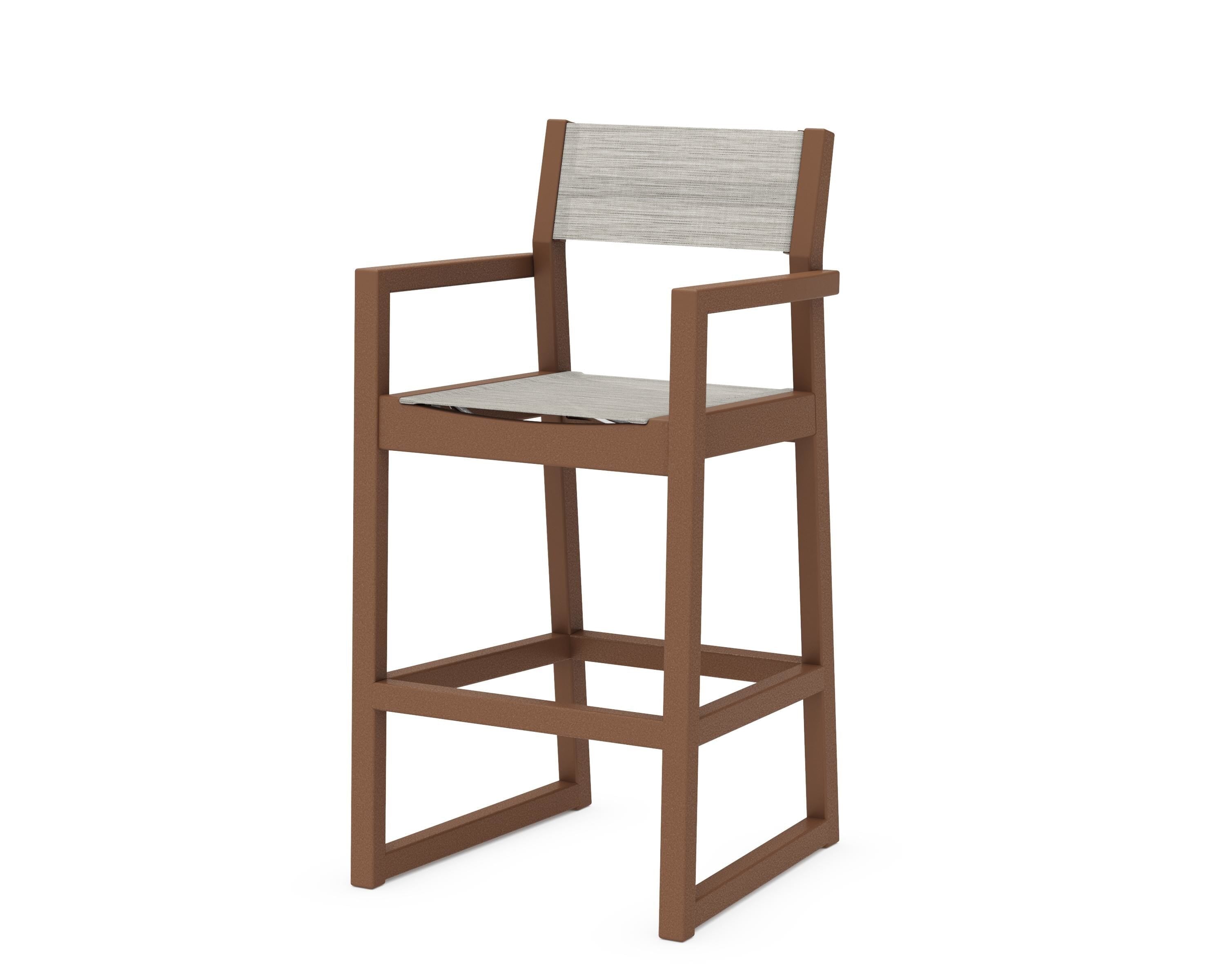 POLYWOOD® EDGE Sling Bar Arm Chair in Teak / Birch Sling