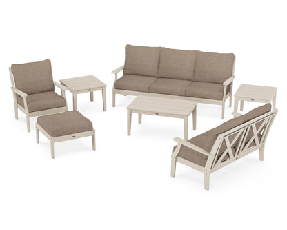 POLYWOOD® Braxton 7-Piece Deep Seating Set in Sand / Spiced Burlap