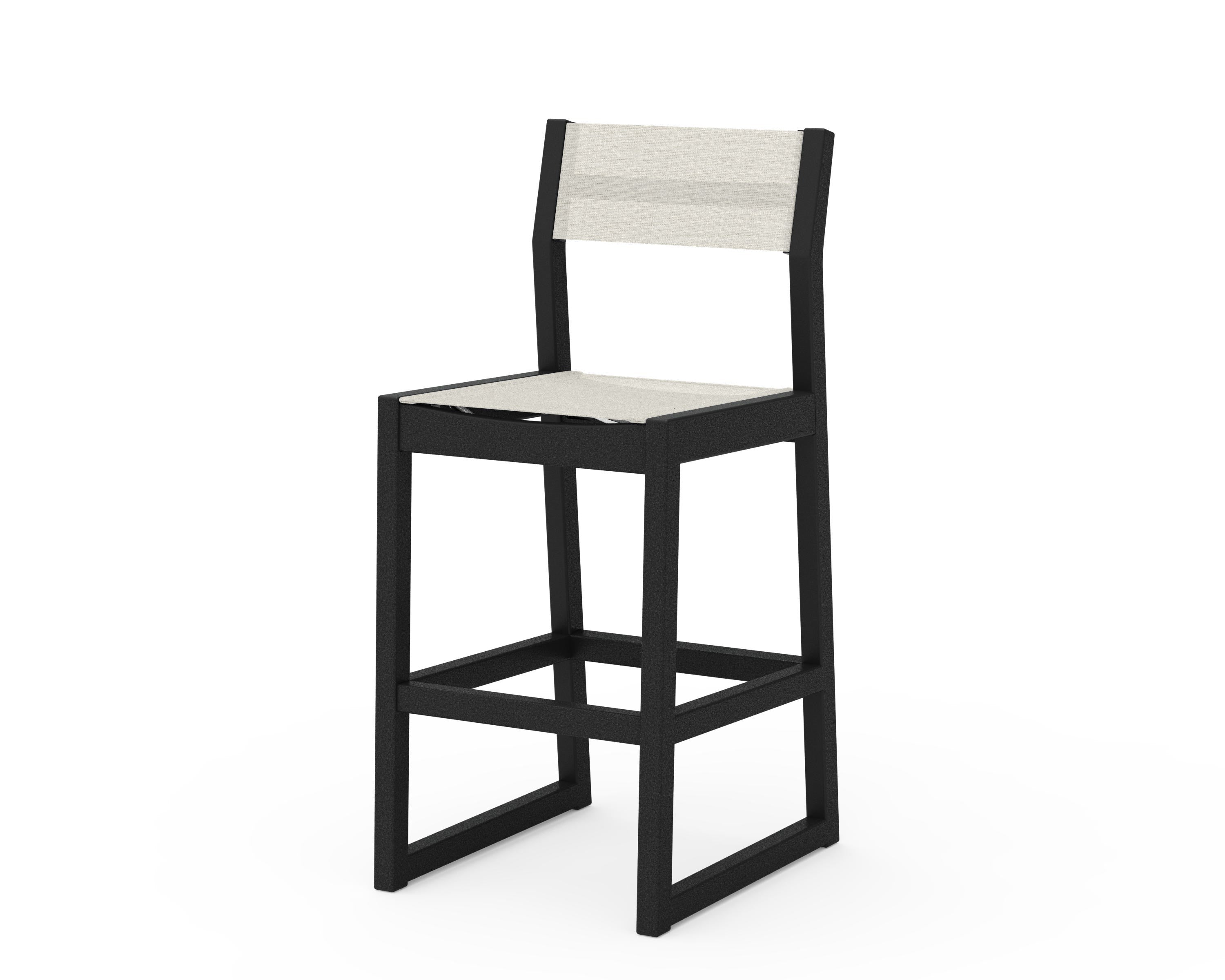 POLYWOOD® EDGE Sling Bar Side Chair in Black / Parchment Sling