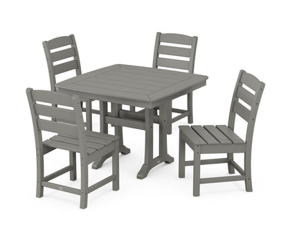 POLYWOOD® Lakeside Side Chair 5-Piece Dining Set with Trestle Legs in Slate Grey