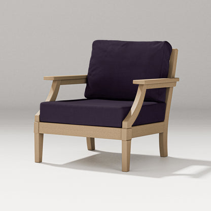 PW Designer Series Estate Lounge Chair in Vintage Sahara / Navy Linen