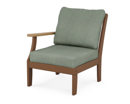 POLYWOOD® Braxton Modular Left Arm Chair in Teak / Natural / Cast Sage