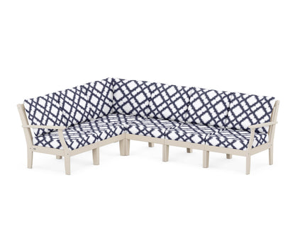 POLYWOOD® Braxton Modular 6-Piece Deep Seating Set in Sand / Trellis Navy
