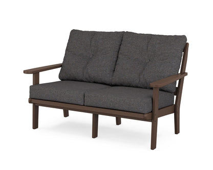 POLYWOOD® Mission Deep Seating Loveseat in Mahogany / Ash Charcoal