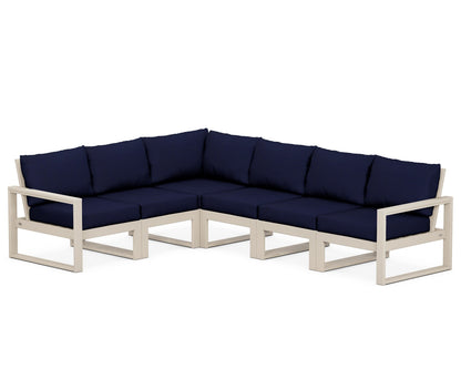 POLYWOOD® EDGE 6-Piece Modular Deep Seating Set in Sand / Navy