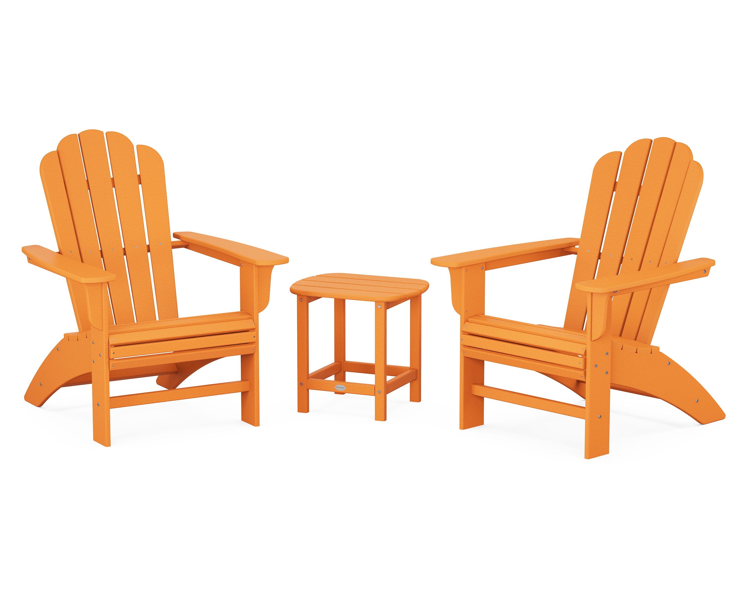 Country Living Cottage Curveback Adirondack Chair 3-Piece Set in Tangerine