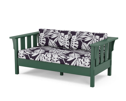 Martha Stewart by POLYWOOD® Acadia Deep Seating Loveseat in Green / Leaf Navy