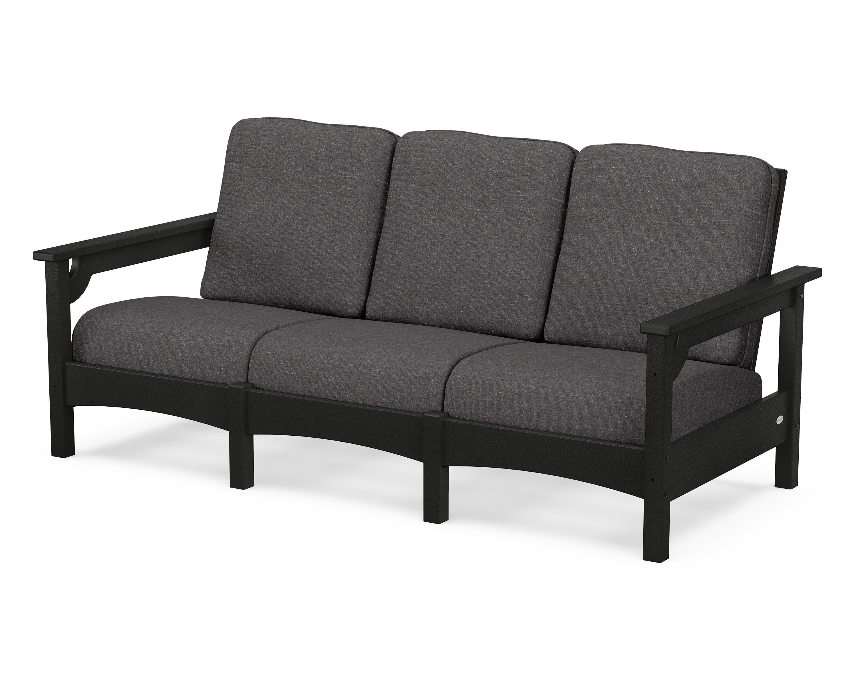 POLYWOOD® Club Sofa in Black / Ash Charcoal