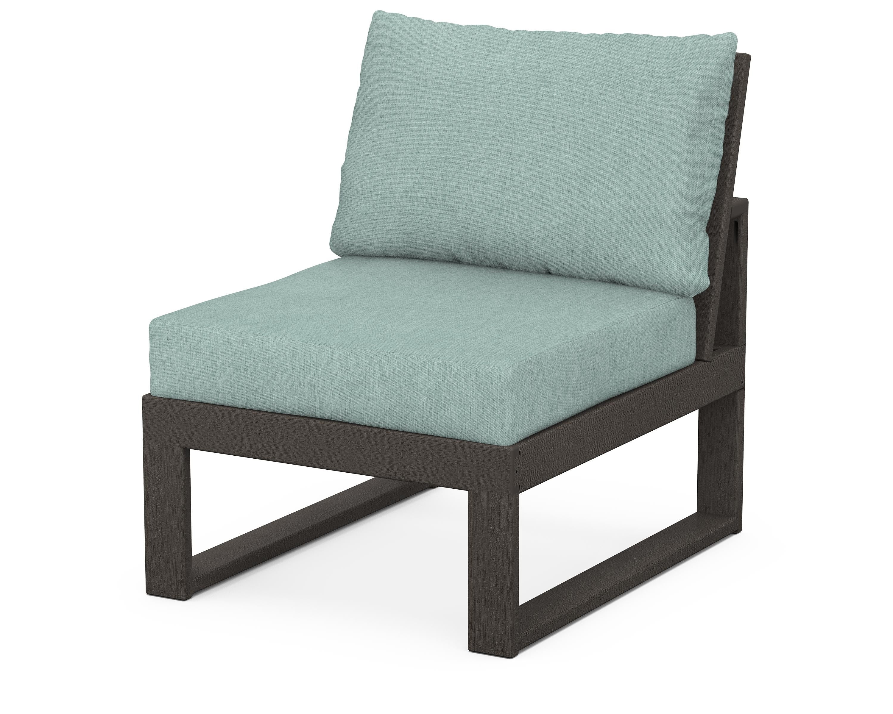 Unbranded Modular Armless Chair in Vintage Coffee / Glacier Spa