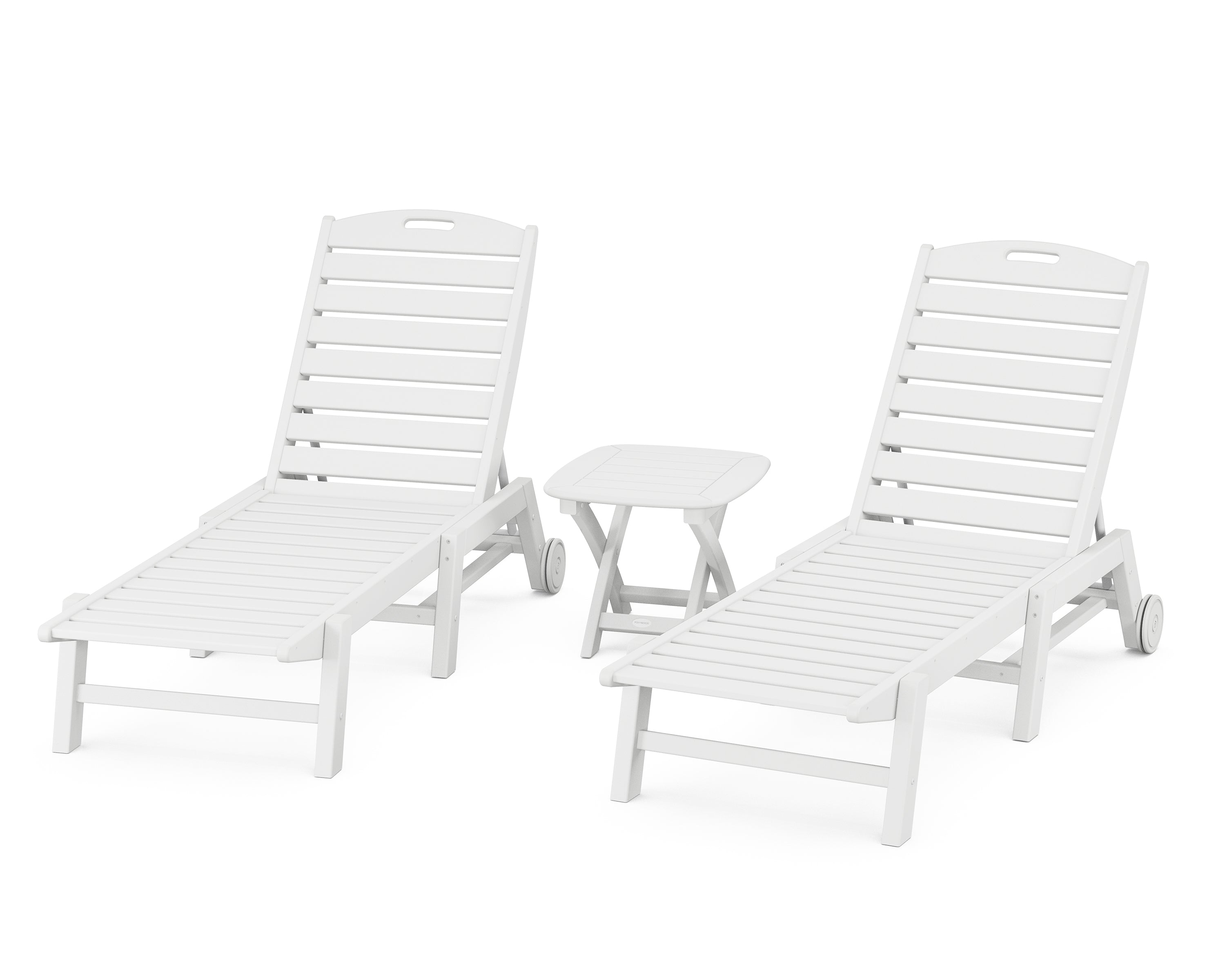POLYWOOD® Nautical 3-Piece Chaise Set in White