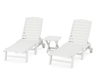 POLYWOOD® Nautical 3-Piece Chaise Set in White