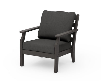 Draper James™ by  POLYWOOD® Savannah Deep Seating Chair in Vintage Coffee / Spectrum Carbon