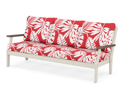 POLYWOOD® Braxton Deep Seating Sofa in Sand / Kona / Leaf Crimson