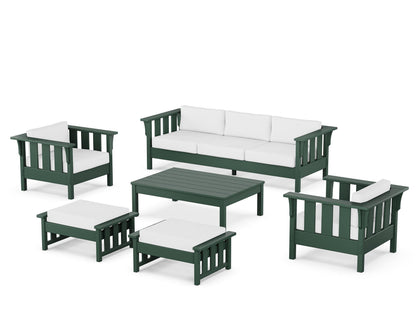 Martha Stewart by POLYWOOD® Acadia 6-Piece Lounge Sofa Set in Green / Natural