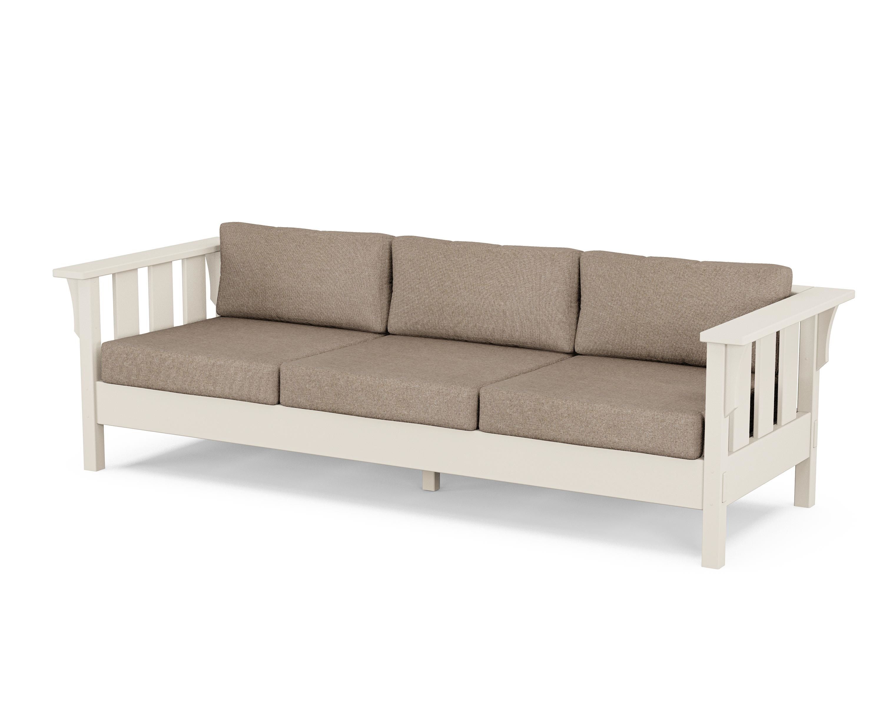 Martha Stewart by POLYWOOD® Acadia Deep Seating Sofa in Sand / Spiced Burlap