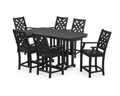 Country Living Wovendale Arm Chair 7-Piece Counter Set in Black