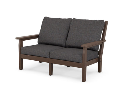 POLYWOOD® Chippendale Deep Seating Loveseat in Mahogany / Ash Charcoal
