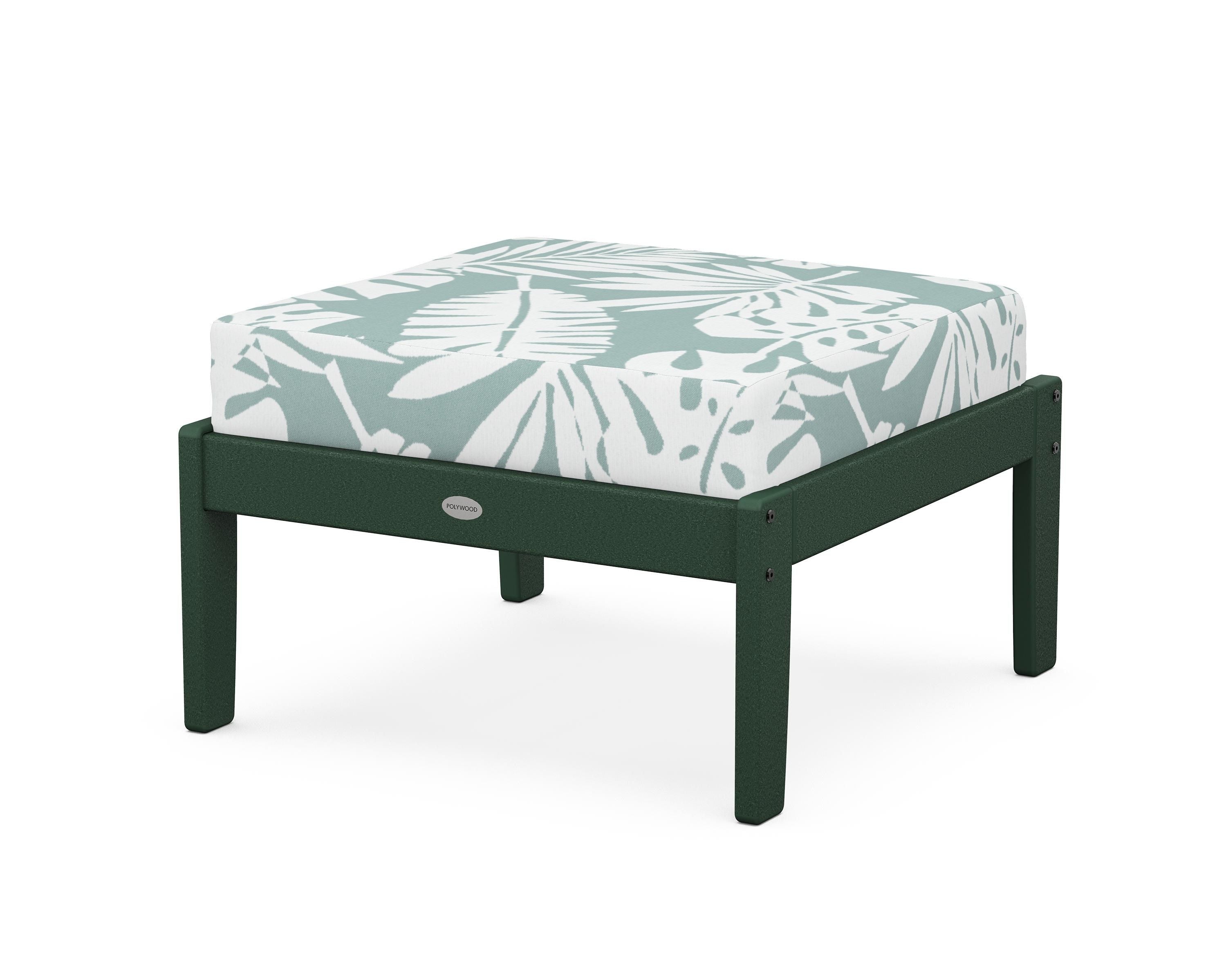 POLYWOOD® Braxton Deep Seating Ottoman in Green / Leaf Glacier Spa