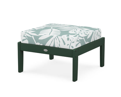 POLYWOOD® Braxton Deep Seating Ottoman in Green / Leaf Glacier Spa