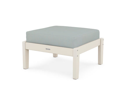 Martha Stewart by POLYWOOD® Chinoiserie Deep Seating Ottoman in Sand / Spa