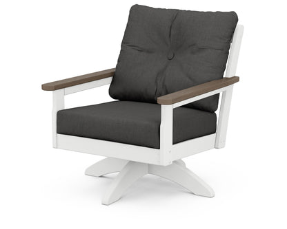 Vineyard Deep Seating Swivel Chair - White