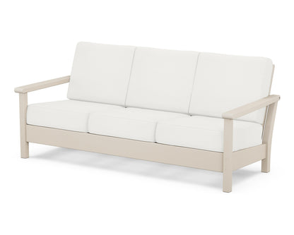 POLYWOOD® Harbour Deep Seating Sofa in Sand / Natural Linen