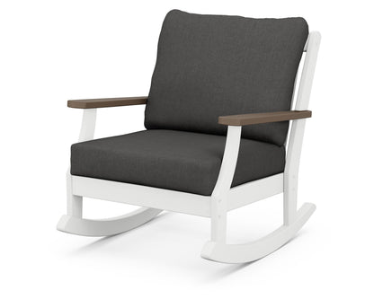 POLYWOOD® Braxton Deep Seating Rocking Chair in White / Kona / Spectrum Carbon