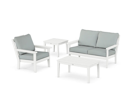 Country Living Wovendale 4-Piece Deep Seating Set in White / Spa