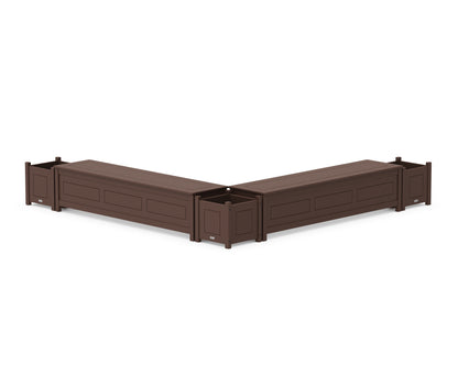 Country Living 72" Country Living L- Shaped Planter Storage Bench Corner Set in Mahogany