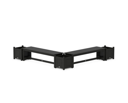 Country Living 60" Country Living L- Shaped Planter Bench Corner Set in Black