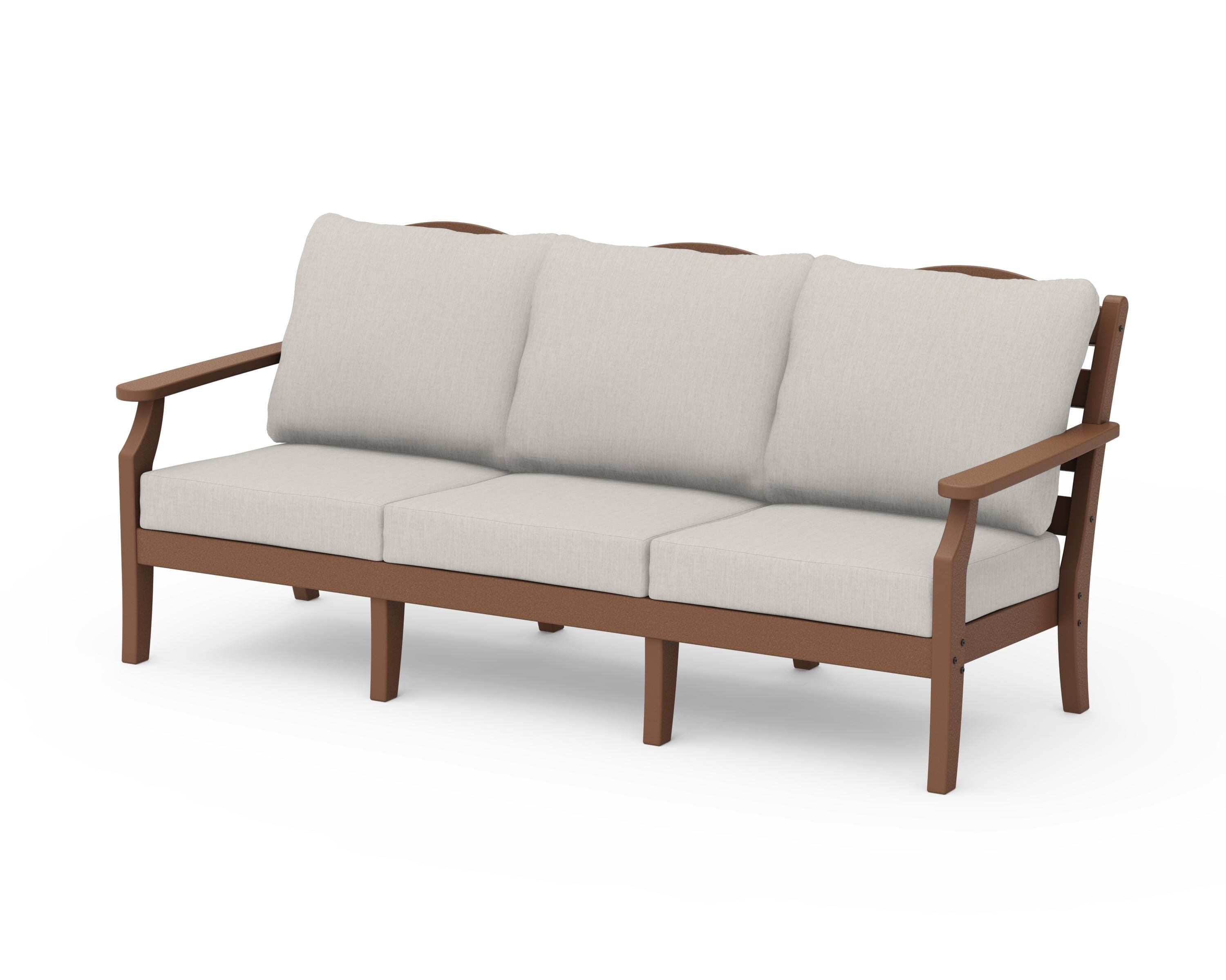 Draper James™ by  POLYWOOD® Savannah Deep Seating Sofa in Teak / Cast Ash