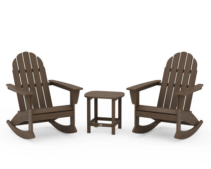 Vineyard 3-Piece Adirondack Rocking Chair Set with South Beach 18" Side Table