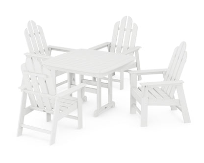 POLYWOOD® Long Island 5-Piece Dining Set with Trestle Legs in White
