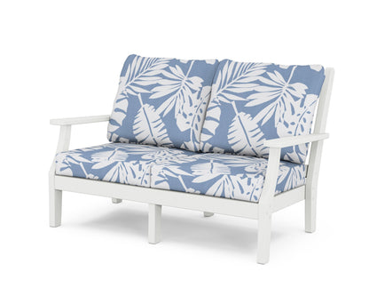 Country Living Wovendale Deep Seating Loveseat in White / Leaf Sky Blue