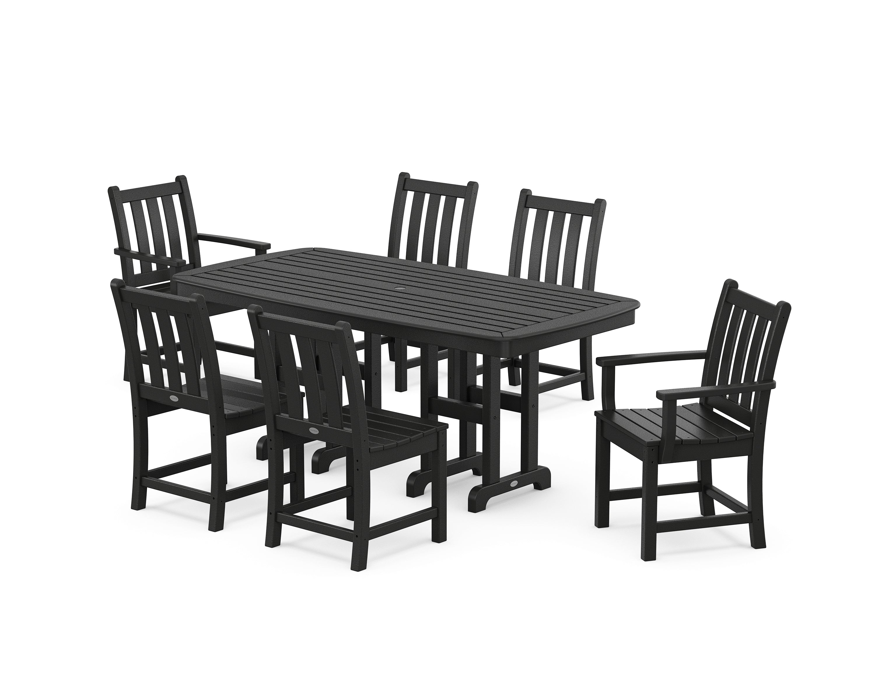 POLYWOOD® Traditional Garden 7-Piece Dining Set in Black
