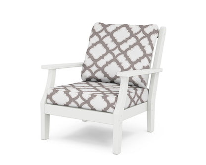 Country Living Wovendale Deep Seating Chair in White / Trellis Grey Mist