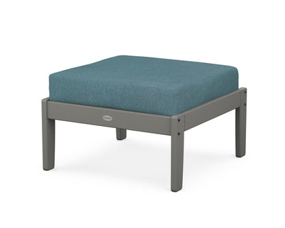 POLYWOOD® Braxton Deep Seating Ottoman in Slate Grey / Ocean Teal