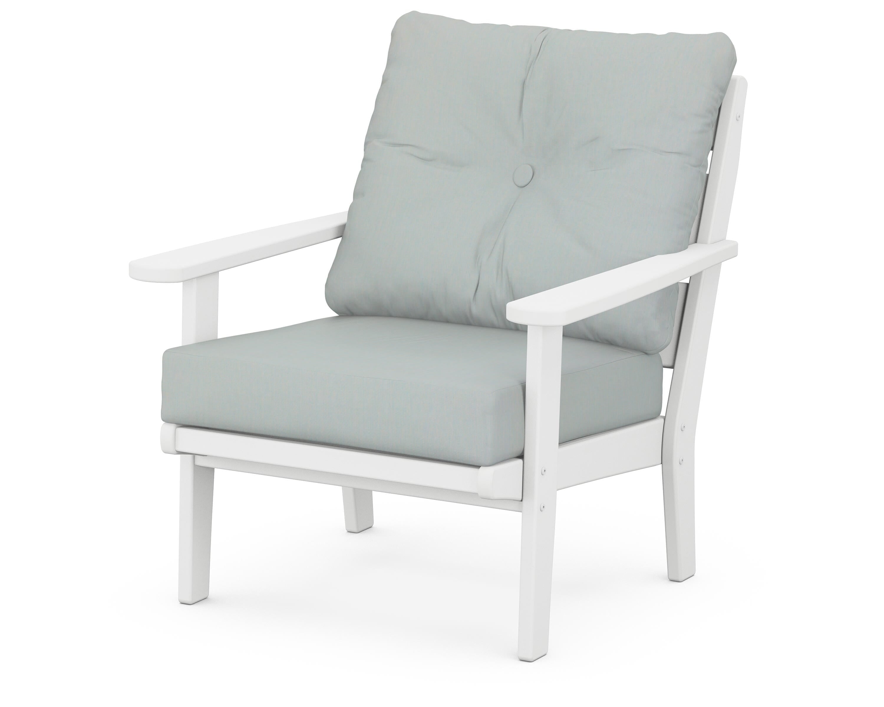 POLYWOOD® Lakeside Deep Seating Chair in White / Spa