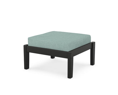 Unbranded Deep Seating Ottoman in Black / Glacier Spa