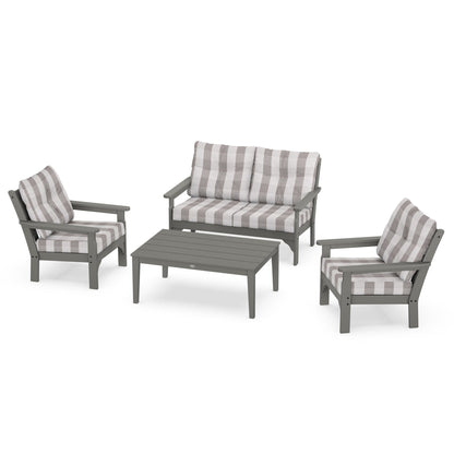Vineyard 4 Piece Deep Seating Set - Slate Grey