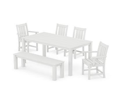 POLYWOOD® Oxford 6-Piece Parsons Dining Set with Bench in White