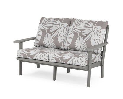 POLYWOOD® Mission Deep Seating Loveseat in Slate Grey / Leaf Grey Mist