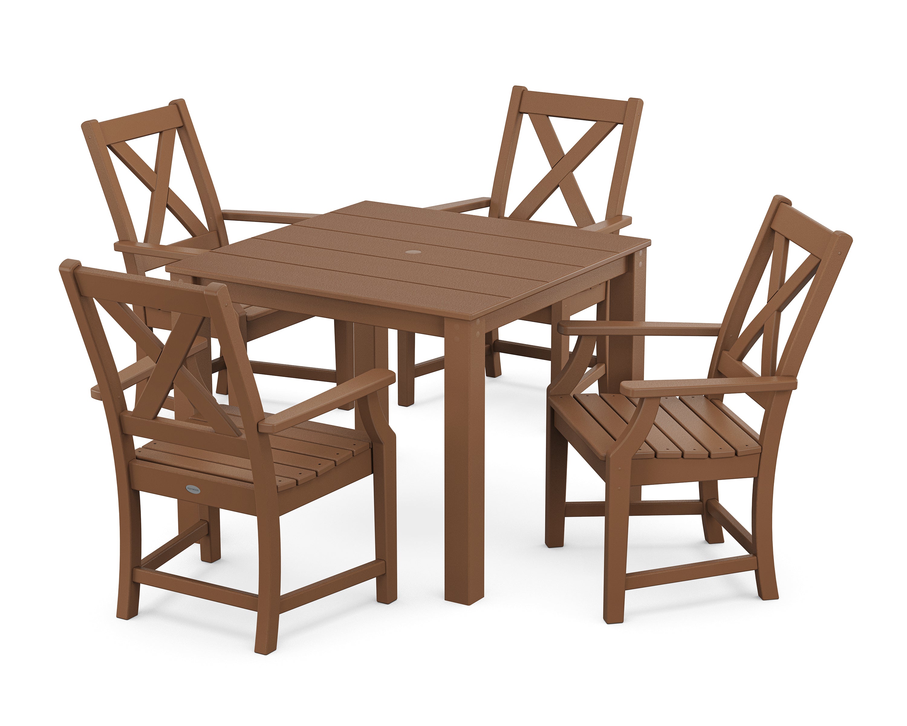 POLYWOOD® Braxton 5-Piece Parsons Dining Set in Teak