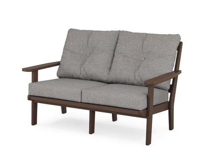 POLYWOOD® Prairie Deep Seating Loveseat in Mahogany / Grey Mist