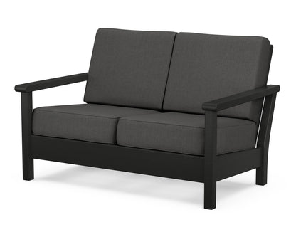 POLYWOOD® Harbour Deep Seating Loveseat in Black / Spectrum Carbon
