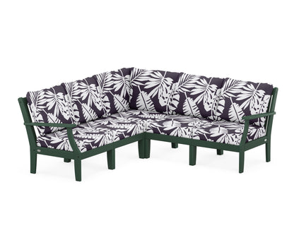 POLYWOOD® Braxton Modular 5-Piece Deep Seating Set in Green / Leaf Navy