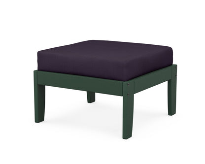 Unbranded Modular Ottoman - Classic in Green / Navy Linen