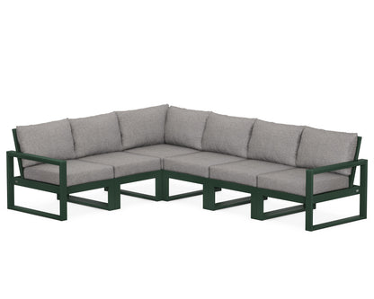 POLYWOOD® EDGE 6-Piece Modular Deep Seating Set in Green / Grey Mist