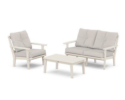 POLYWOOD® Prairie 3-Piece Deep Seating Set with Loveseat in Sand / Cast Ash